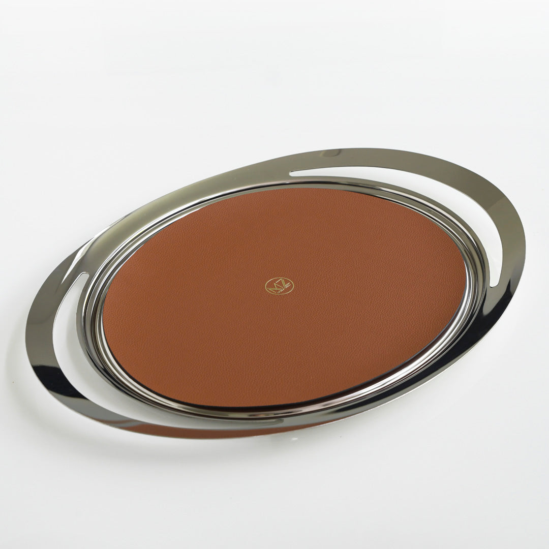 Siena Leather and Stainless Steel Tray