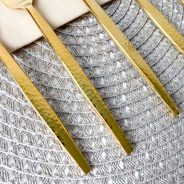 Hammered Gold Flatware (Set of 20 pieces)