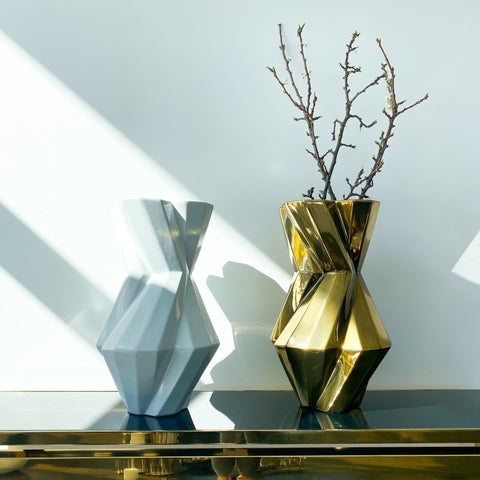 White & Gold Vases