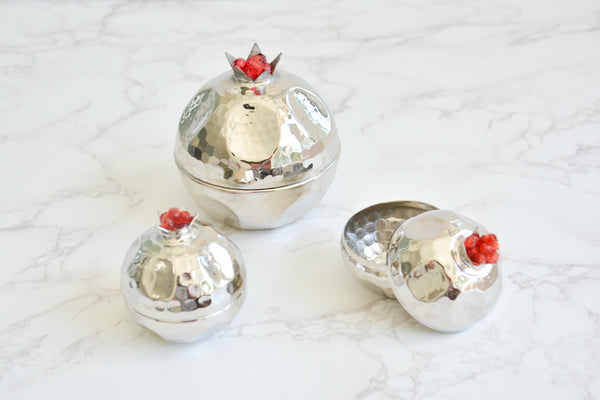 Hammered Silver Pomegranate