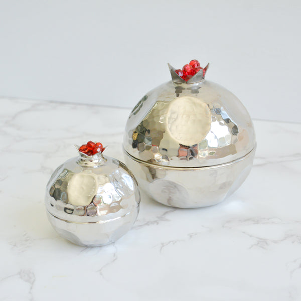 Hammered Silver Pomegranate