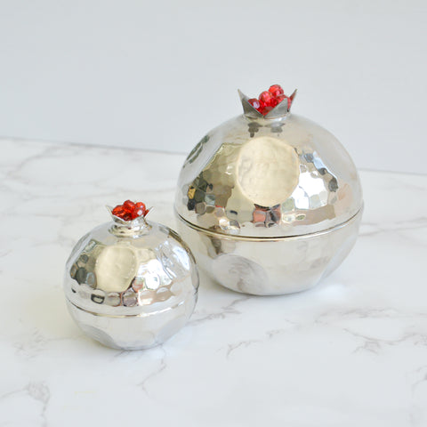 Hammered Silver Pomegranate