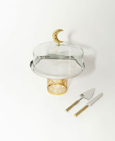 Gold Cake Stand with Dome