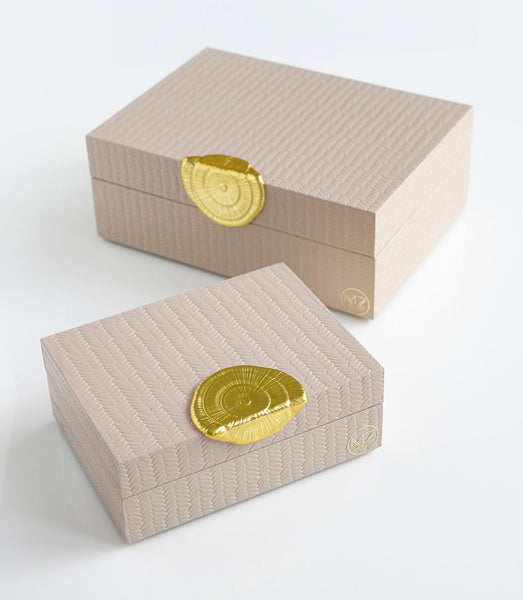 Gold Stamp Decorative Box - Beige