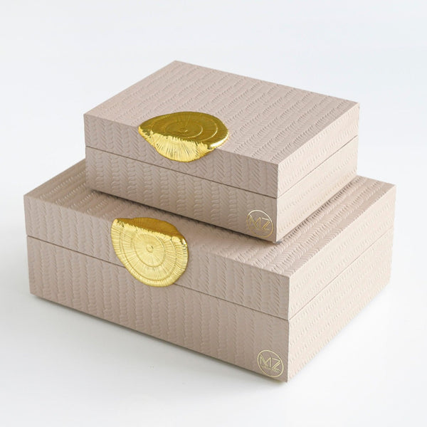 Gold Stamp Decorative Box - Beige