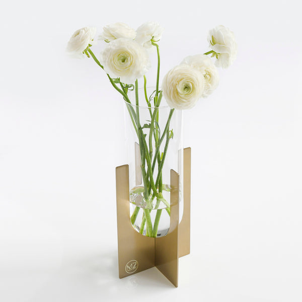 Pillar Gold and Glass Vase