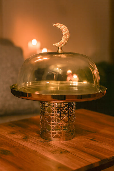 Gold & Silver Food Server with Dome