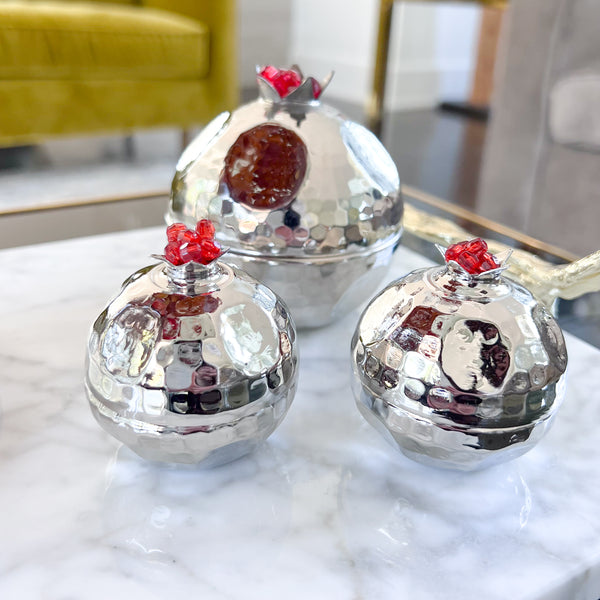 Hammered Silver Pomegranate