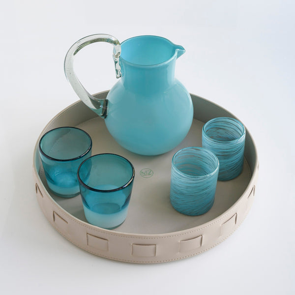 Hand blown Glasses - Aqua ( Set of 4)