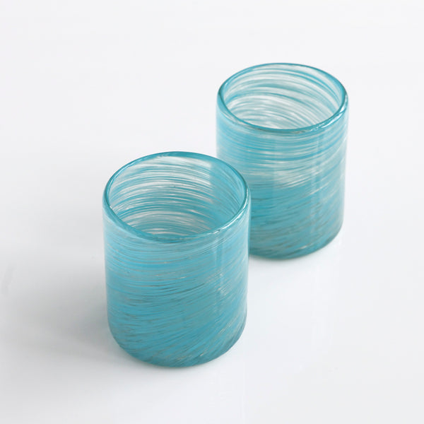 Hand blown Glasses - Aqua ( Set of 4)