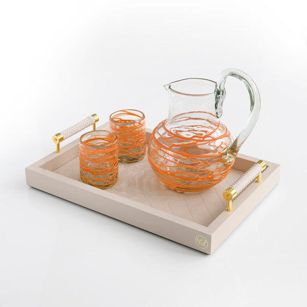 Handblown Glasses - Orange (Set of 4)