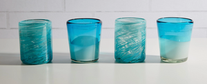Handblown Glasses - Aqua