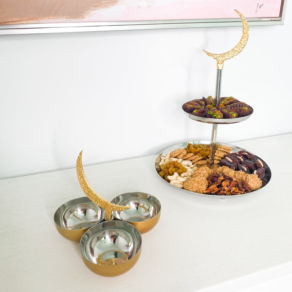 Silver & Gold 3 Bowl Snack