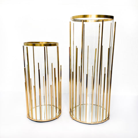 Glass & Brass Candle Holder