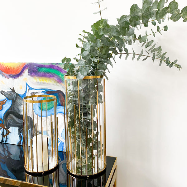 Glass & Brass Candle Holder