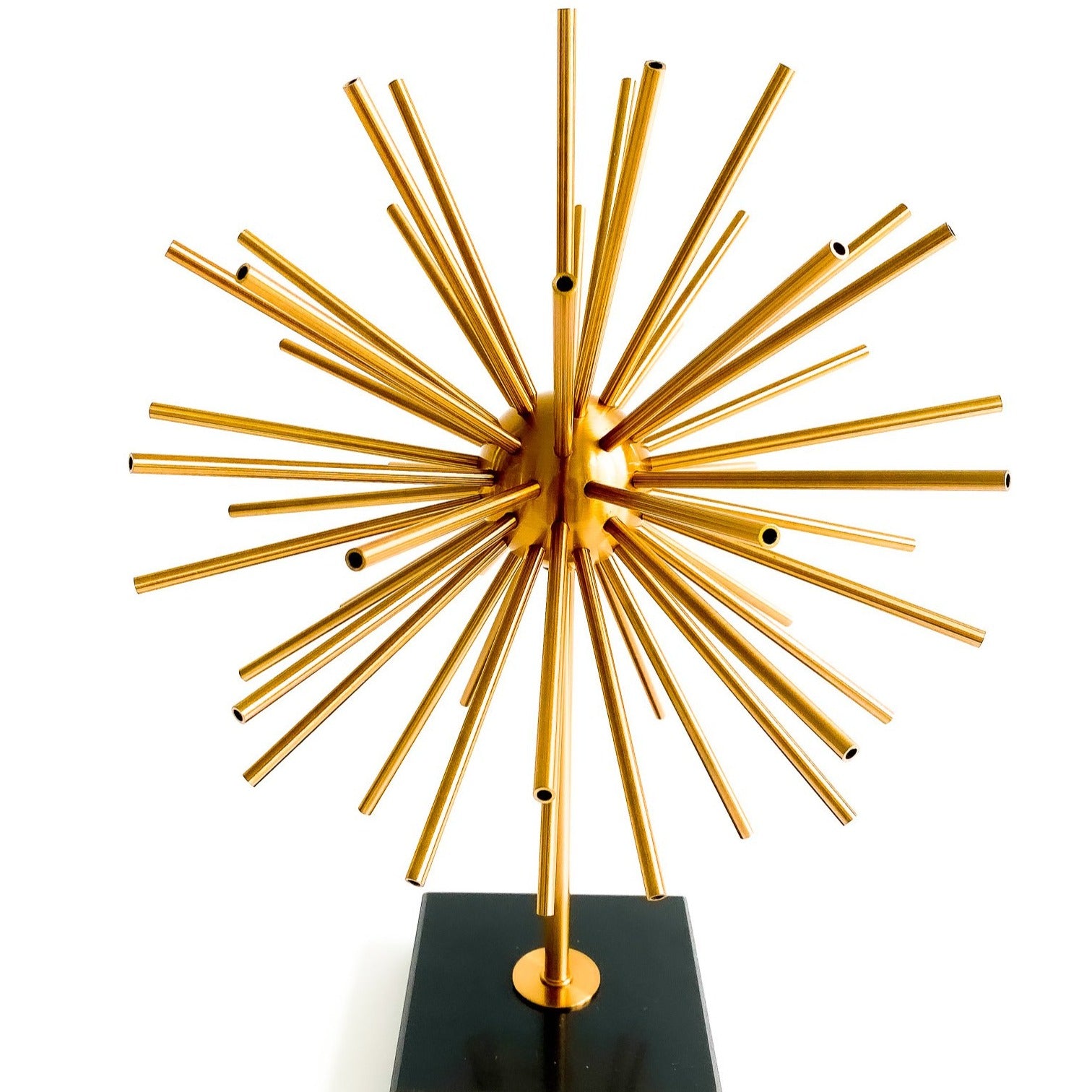 Ella Starburst Brass Sculpture with black marble stand