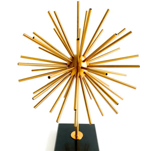 Ella Starburst Brass Sculpture with black marble stand