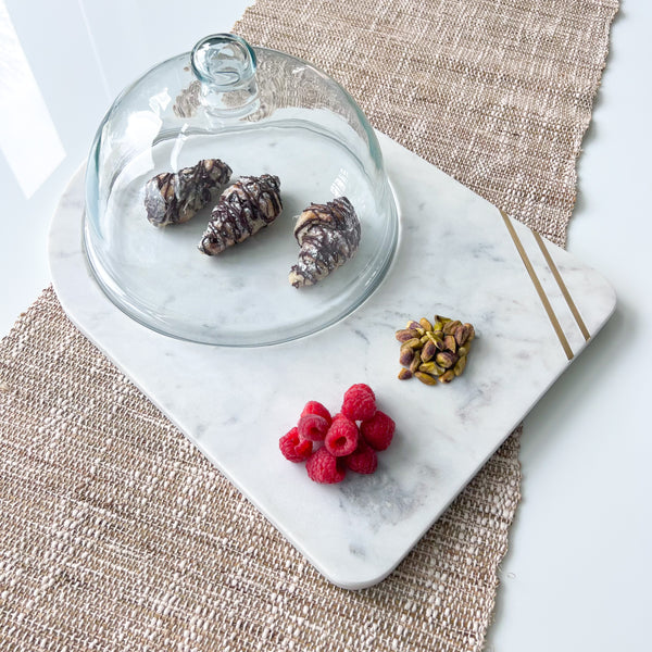 Marble Cheese Board with Glass Cloche
