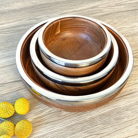 Wood Snack Bowls (Set of 3)