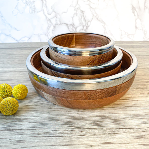 Wood Snack Bowls (Set of 3)