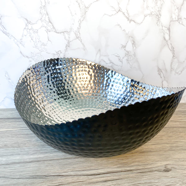 Hammered Black & Silver Bowl