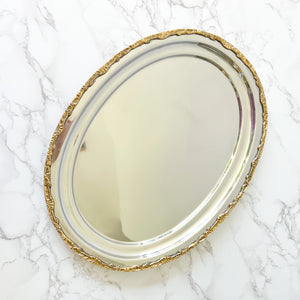 Oval Tray with Gold Border