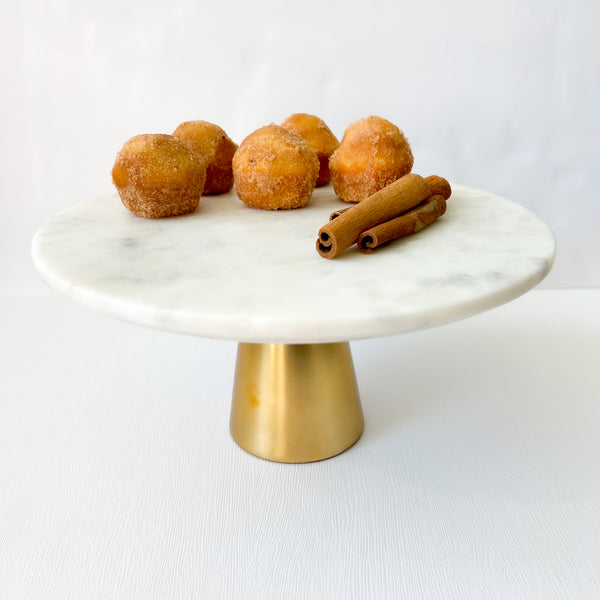Marble Cake Stand on Gold Base