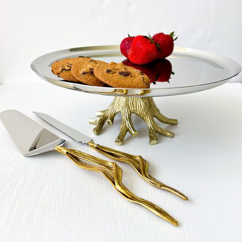 Gold & Silver Branch Cake Stand