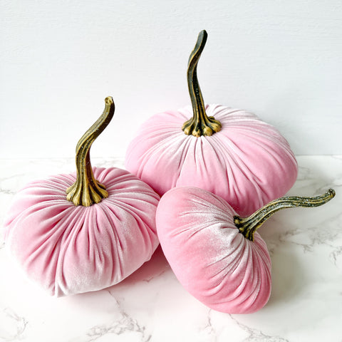 Pink Velvet Pumpkins