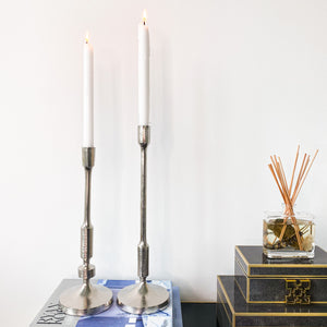 Brushed Nickel Candle Holder (Set of 2)