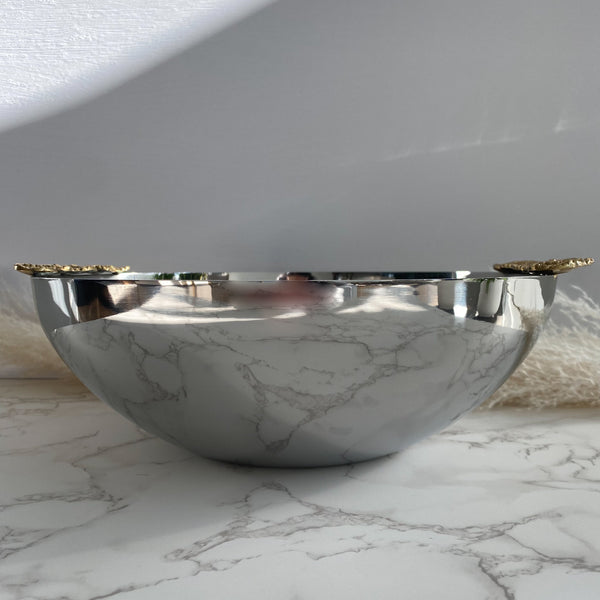 Flower Silver & Gold Salad Bowl