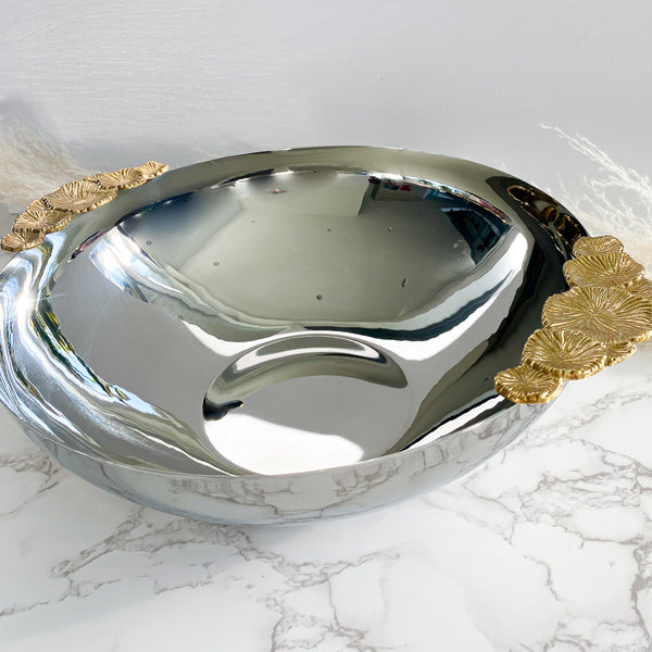 Flower Silver & Gold Salad Bowl