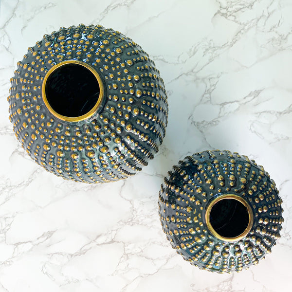 Black Studded Vase