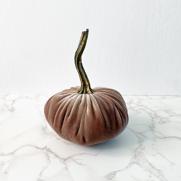 Taupe Velvet Pumpkins
