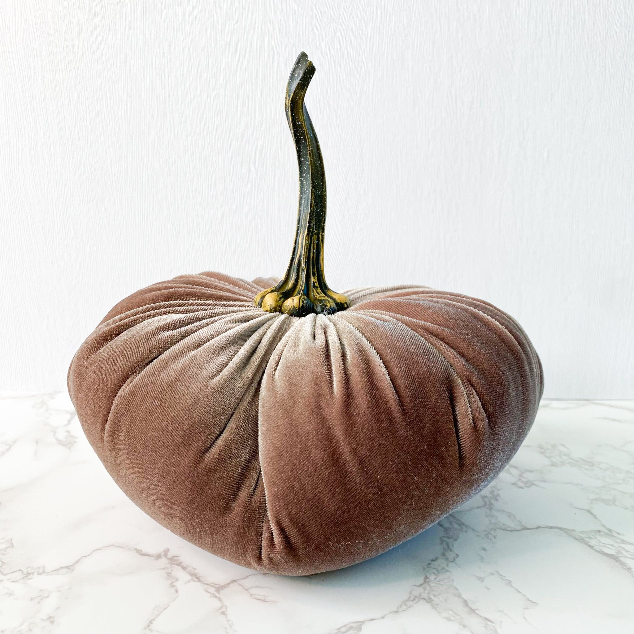 Taupe Velvet Pumpkins