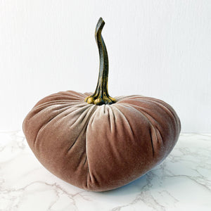 Taupe Velvet Pumpkins