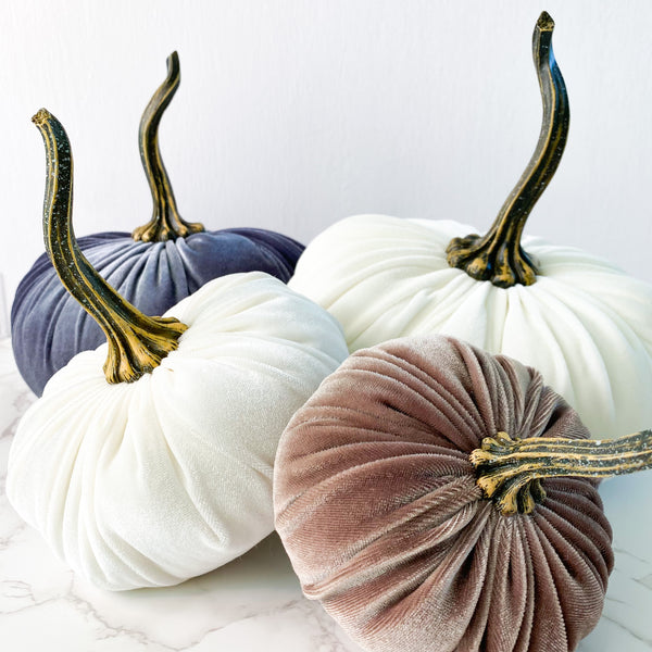Gray Velvet Pumpkins