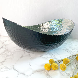 Hammered Black & Silver Bowl