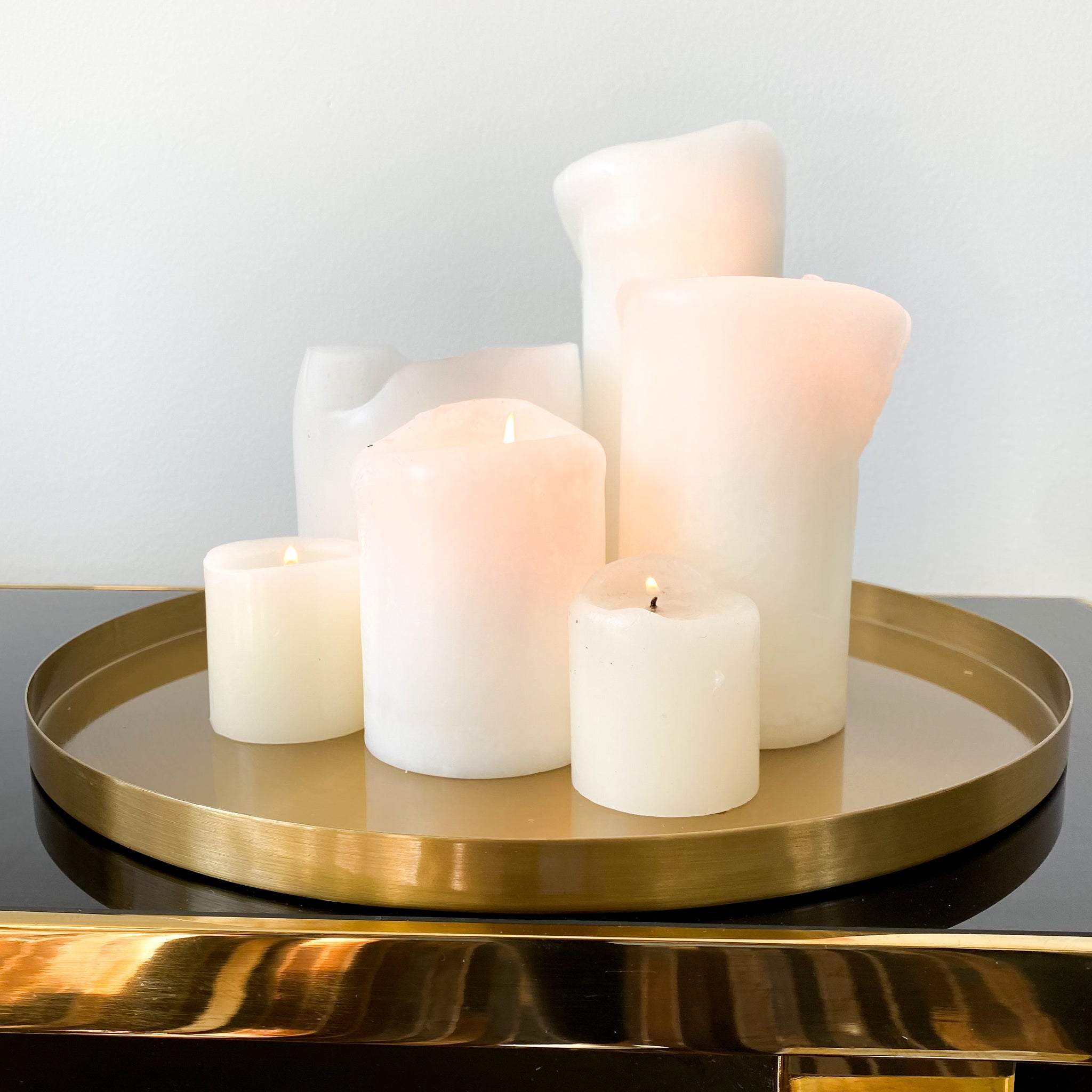 Round Golden Tray
