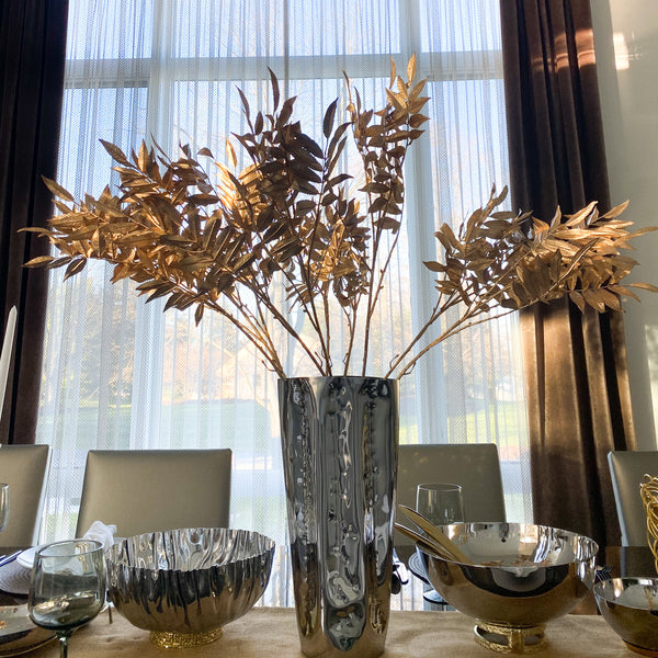 Rippled Stainless Steel Vase