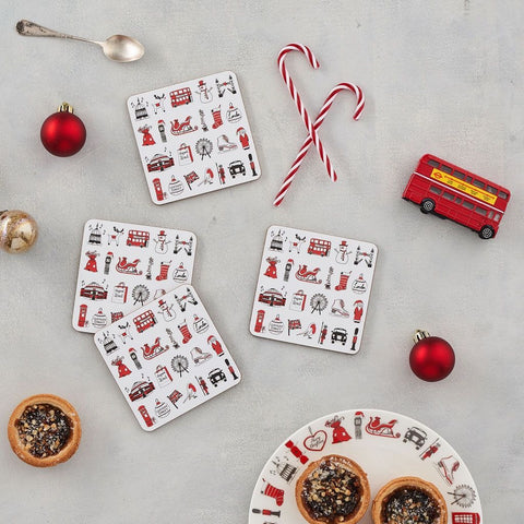 London Christmas Coaster Set of 4