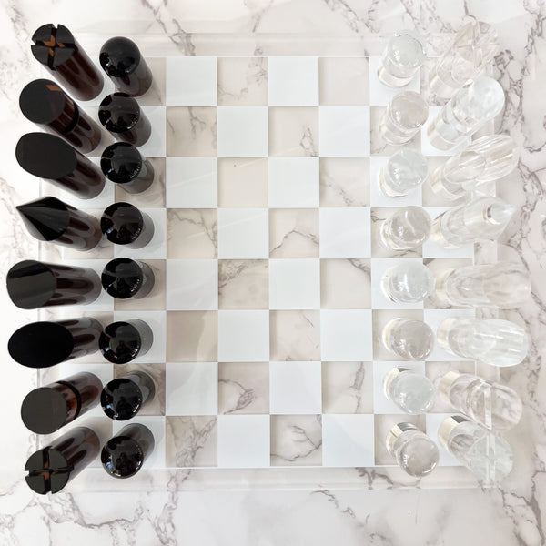 Acrylic Chess & Checkers Board Game