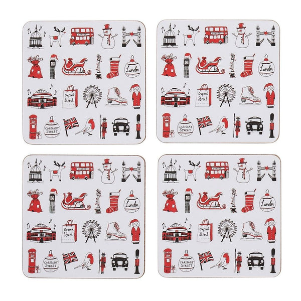 London Christmas Coaster Set of 4